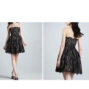 Robert Rodriguez sz 4 Neiman Marcus Target Black Strapless Lace Dress whimsigoth